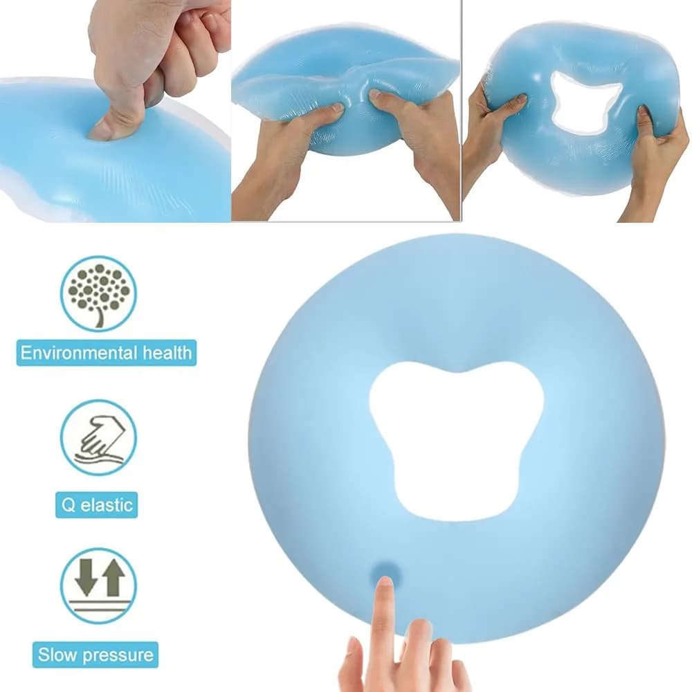 OULIGET Silicone Face Massage Pillow for Beauty Beds | 29cm (11.4 Inch) Blue - view 3