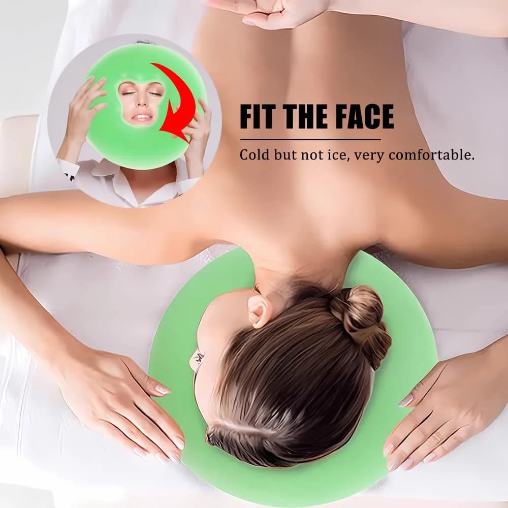 OULIGET Silicone Face Massage Pillow | Soft SPA Headrest for Beauty Beds & Travel (Green) - view 5