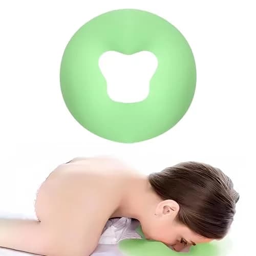 OULIGET Silicone Face Massage Pillow | Soft SPA Headrest for Beauty Beds & Travel (Green) thumbnail 1