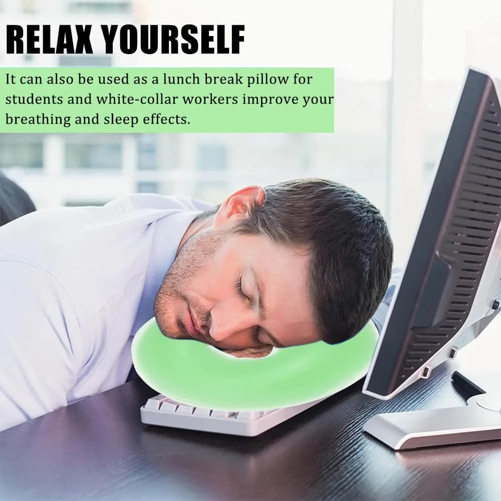 OULIGET Silicone Face Massage Pillow | Soft SPA Headrest for Beauty Beds & Travel (Green) - view 4