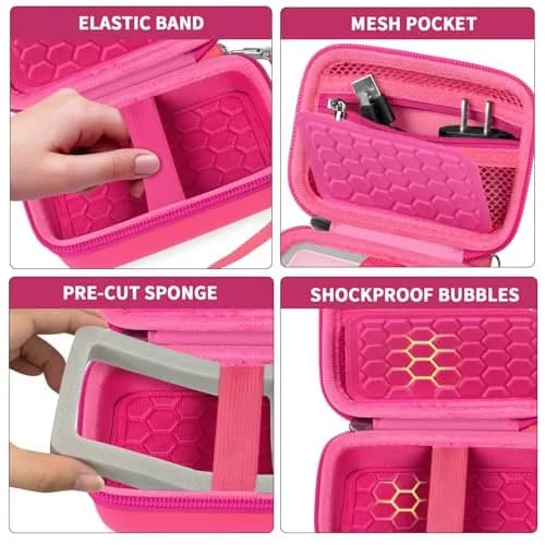 Comecase Digital Camera Case for Kodak PIXPRO FZ45 FZ55, Bright Pink, 12.5cm (4.9in) | Protects Small Cameras Up To 11cm x 7cm x 5.8cm thumbnail 4