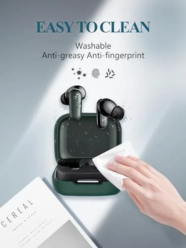 WUNIAK Green Silicone Case for Soundcore by Anker P30i Earbuds | Protective Portable Scratch Shock Resistant Hard Shell with Carabiner & Lanyard thumbnail 6