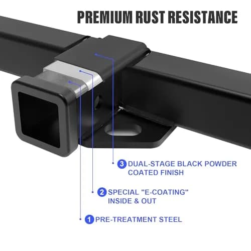 HD Ridez 2 Inch Trailer Hitch Receiver for Nissan/Infiniti | Class 3, Carbon Steel, Black thumbnail 5