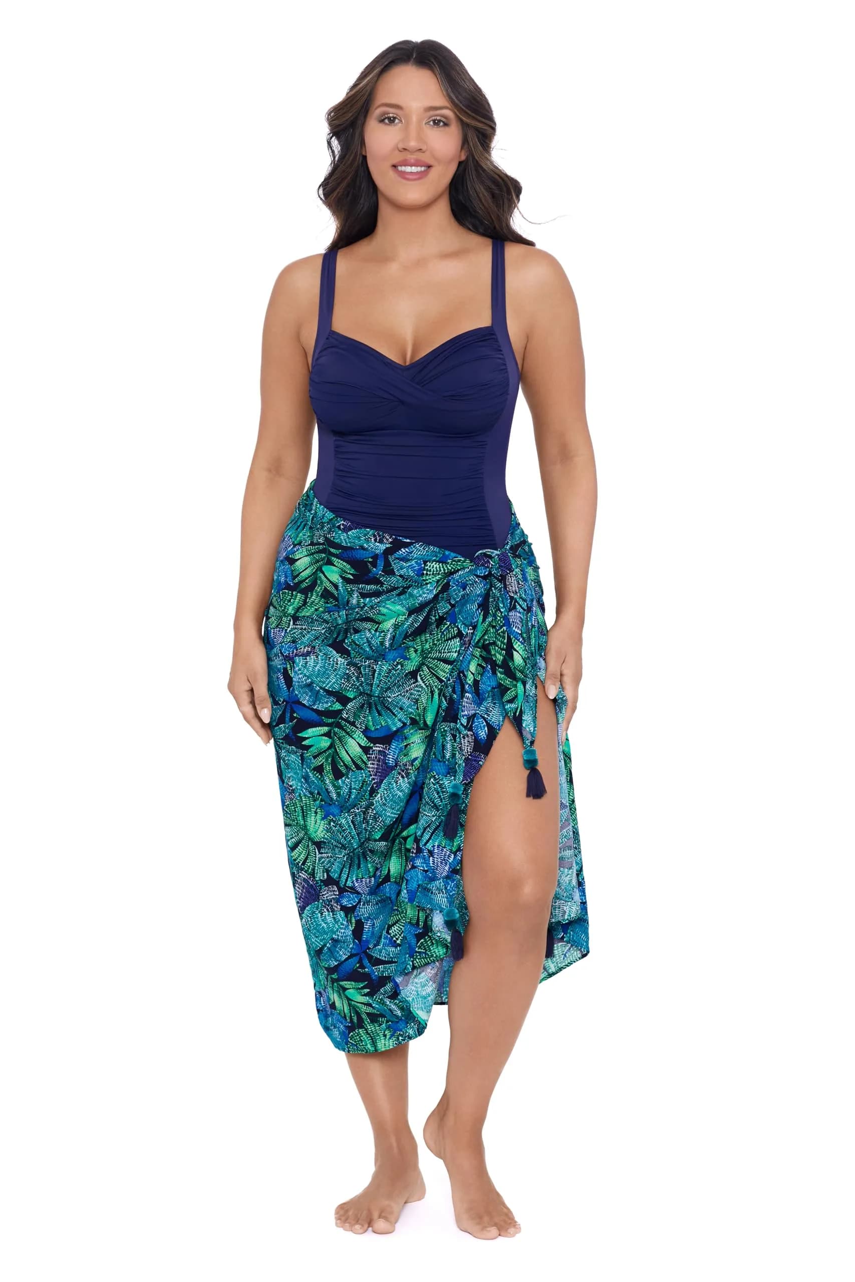 Trimshaper Women's Coverup Pareo Mosaic Jungle One Size | Adjustable Boho Beach Essential
