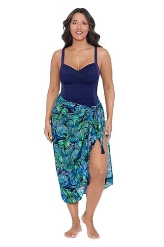 Trimshaper Women's Coverup Pareo Mosaic Jungle One Size | Adjustable Boho Beach Essential thumbnail 1