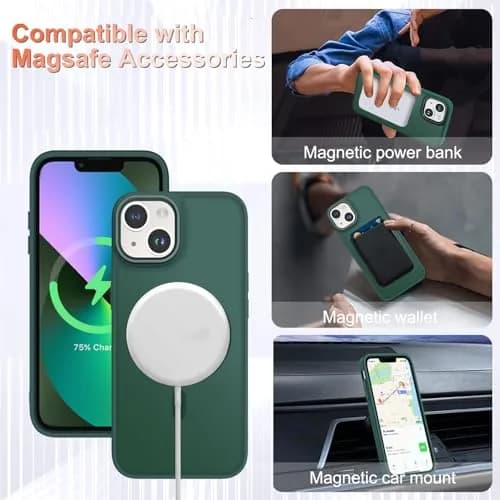 YENAPOON Cellular Phone Case for iPhone 14/13 6.1 inch | Magnetic & Shockproof with Screen Protector thumbnail 3