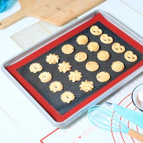 Amyandone Silicone Baking Mat with Microperforated, 2 PCS 40cm x 31cm (16" x 12") | Non-Stick Oven Liner for Half Sheet Pan, Reusable Air Mesh Silicone Mat thumbnail 4