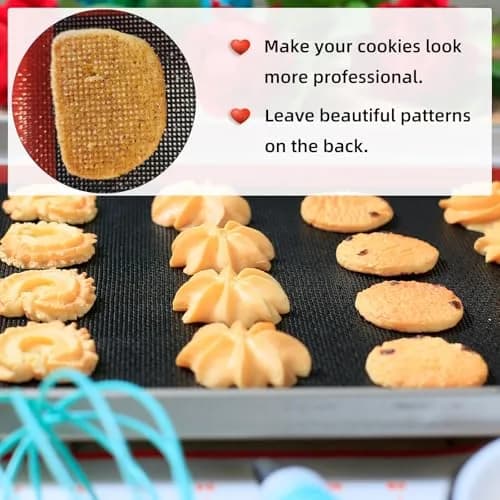 Amyandone Silicone Baking Mat with Microperforated, 2 PCS 40cm x 31cm (16" x 12") | Non-Stick Oven Liner for Half Sheet Pan, Reusable Air Mesh Silicone Mat thumbnail 5