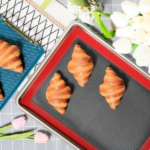 Amyandone Silicone Baking Mat with Microperforated, 2 PCS 40cm x 31cm (16" x 12") | Non-Stick Oven Liner for Half Sheet Pan, Reusable Air Mesh Silicone Mat thumbnail 9