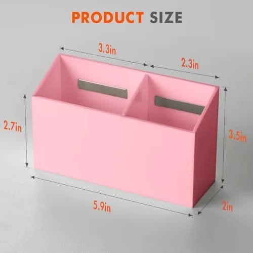BEYGORM Magnetic Dry Erase Marker Holder with Anti-Slip Pad, 2 Compartments, Pink | 15.0 cm (5.9 in) Organizer for Whiteboards & Fridges thumbnail 7