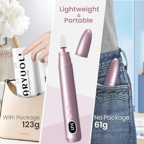 KIARYUOLL Cordless Electric Nail Drill Kit Purple | 5 Speeds 10,000-18,000 RPM, 4-Hour Battery Life, LED Light thumbnail 5