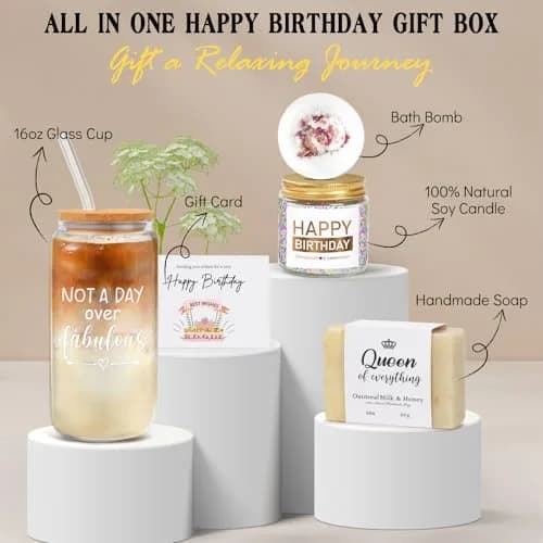 iAOVUEBY Not a Day over Fabulous Glass Gift Box 16oz | Unique Birthday Gift for Women thumbnail 6