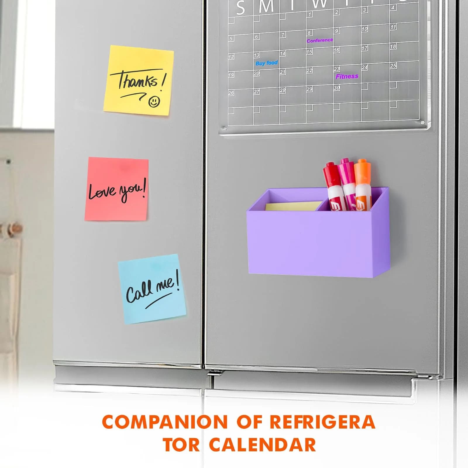 BEYGORM Magnetic Dry Erase Marker Holder & Organizer 15 cm (5.9 in) | Non-Slip Acrylic for Whiteboards & Fridges - view 3