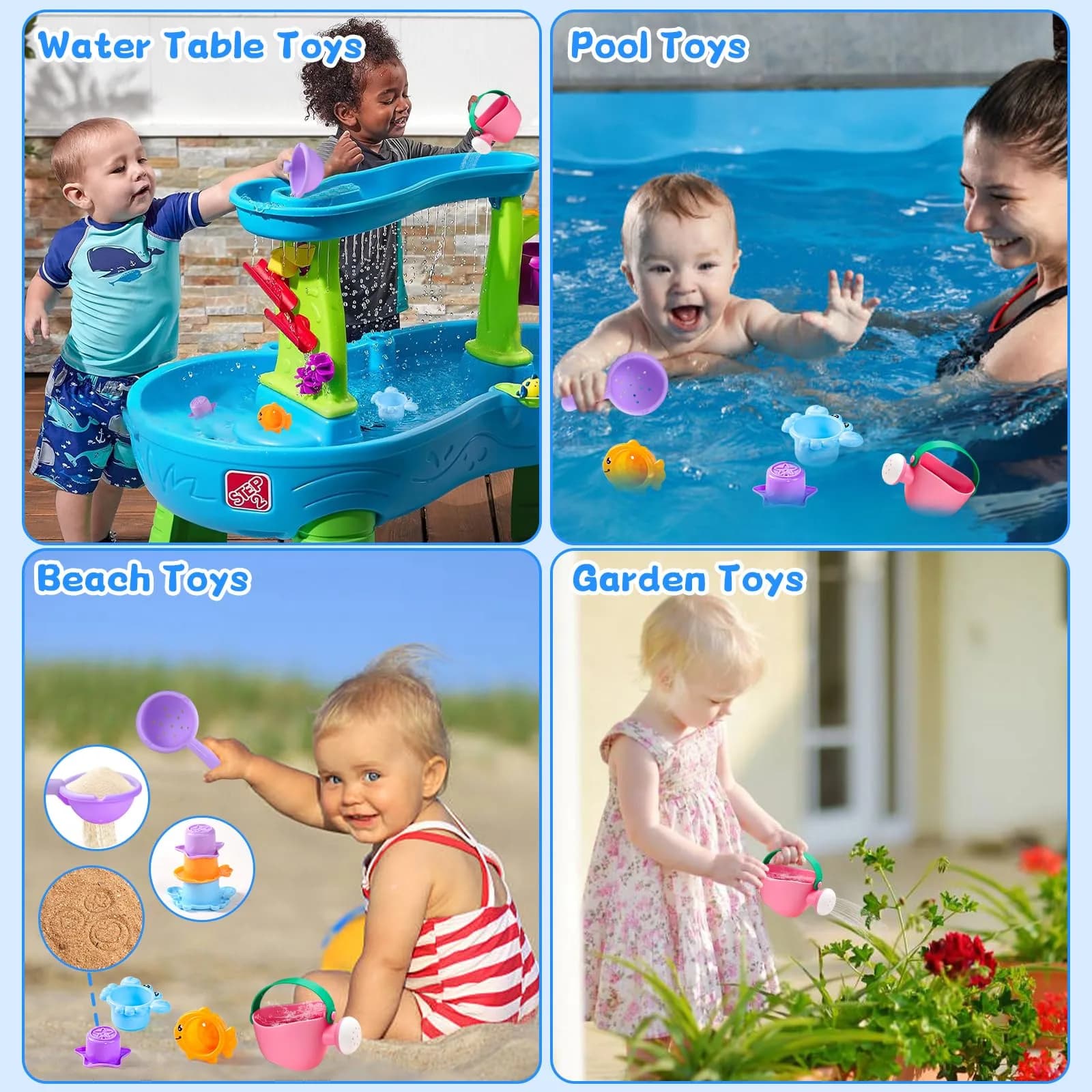 Fajiabao 5 Piece Baby Bath Toy Set for Toddlers Ages 1-3, Mold-Free Water Toys for Bathtub Fun - view 6