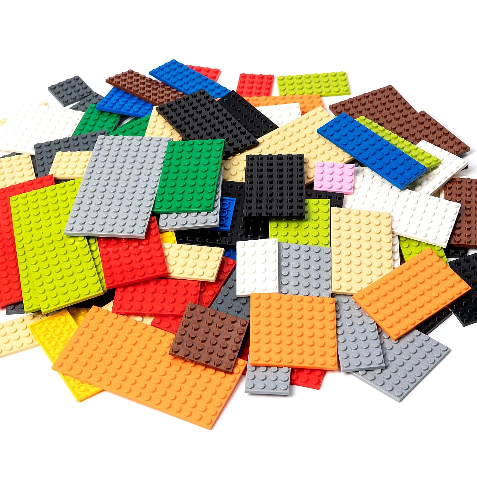 MANNIDOO 110 Pieces Small Building Plates Set, 12 Colors, 11 Sizes | ASTM-Tested ABS Plastic for Creative Play — Multicolored-12
