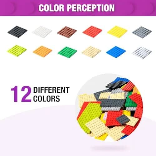 MANNIDOO 110 Pieces Small Building Plates Set, 12 Colors, 11 Sizes | ASTM-Tested ABS Plastic for Creative Play thumbnail 4