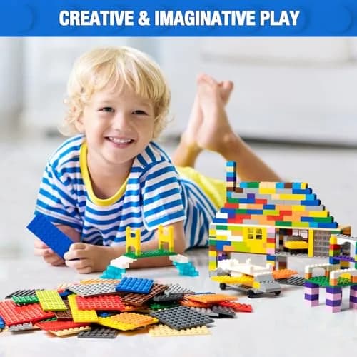MANNIDOO 110 Pieces Small Building Plates Set, 12 Colors, 11 Sizes | ASTM-Tested ABS Plastic for Creative Play thumbnail 6