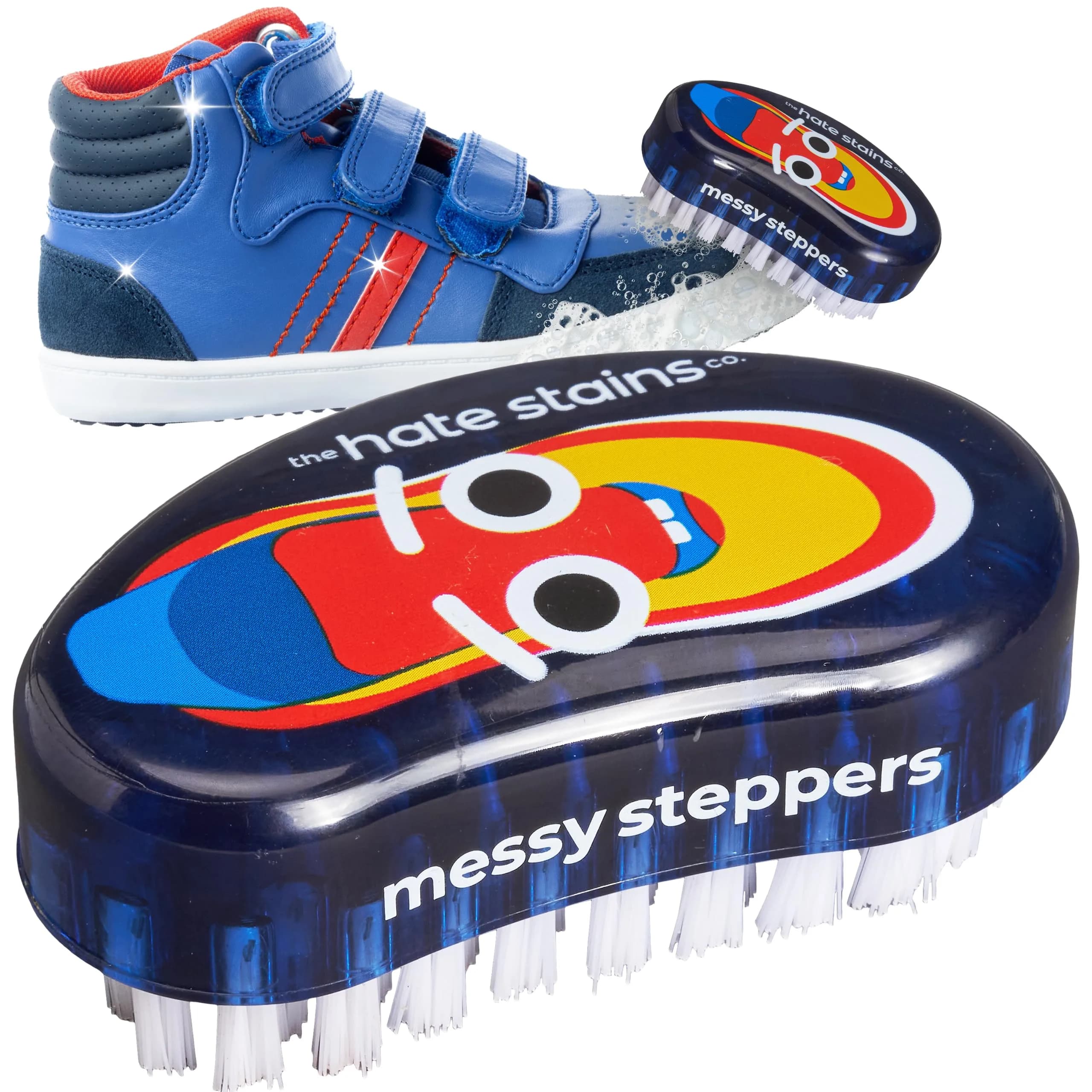 Miss Mouth's Shoe Cleaner Brush - Blue Scrubber - Versatile Canvas & Leather Shoe Cleaning - Comfort Handle for Sneaker Cleaner & Boot Cleaner - Fast Stain Remover Boot Brush