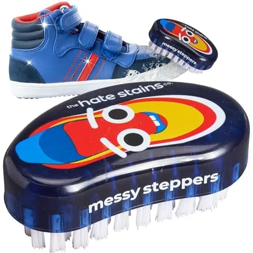 Miss Mouth's Shoe Cleaner Brush - Blue Scrubber - Versatile Canvas & Leather Shoe Cleaning - Comfort Handle for Sneaker Cleaner & Boot Cleaner - Fast Stain Remover Boot Brush thumbnail 1