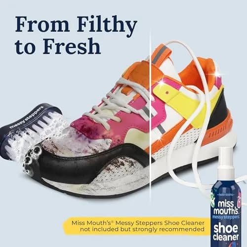 Miss Mouth's Shoe Cleaner Brush - Blue Scrubber - Versatile Canvas & Leather Shoe Cleaning - Comfort Handle for Sneaker Cleaner & Boot Cleaner - Fast Stain Remover Boot Brush thumbnail 5