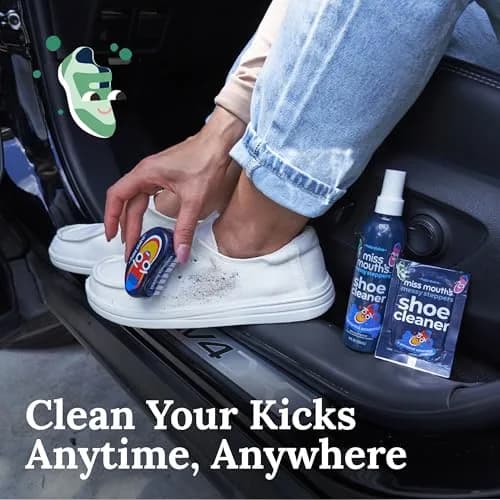Miss Mouth's Shoe Cleaner Brush - Blue Scrubber - Versatile Canvas & Leather Shoe Cleaning - Comfort Handle for Sneaker Cleaner & Boot Cleaner - Fast Stain Remover Boot Brush thumbnail 8