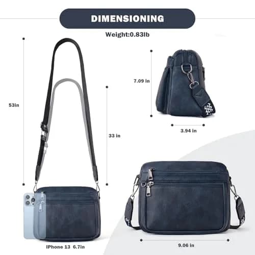 ATERITSSI Vegan Leather Crossbody Bag for Women, Multi-Pocket Purse, 9.45 inches | Organized & Lightweight thumbnail 4