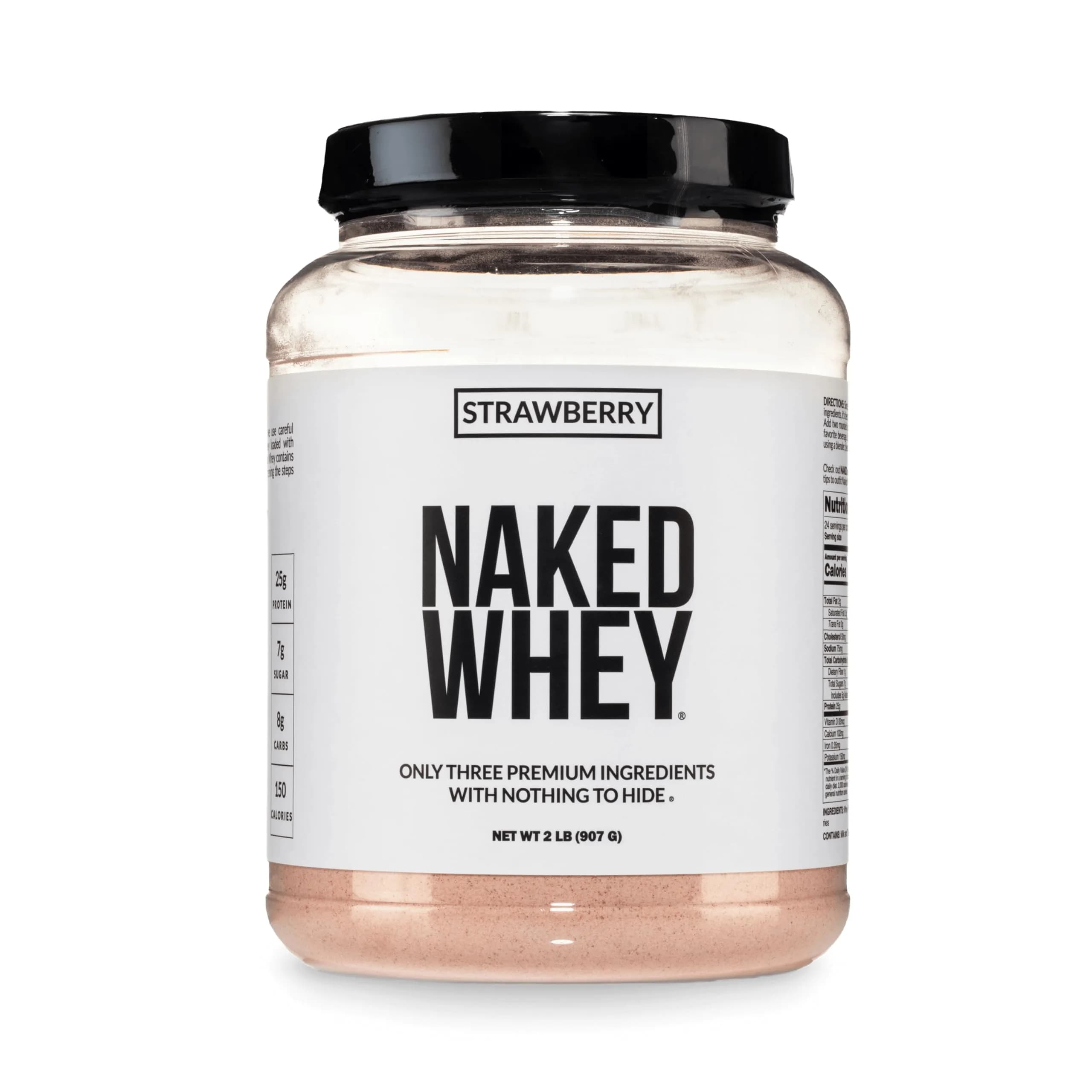 NAKED Strawberry Whey Protein Powder 2lb (907g) | 25g Protein, 3 Ingredients, USA Import - main product image