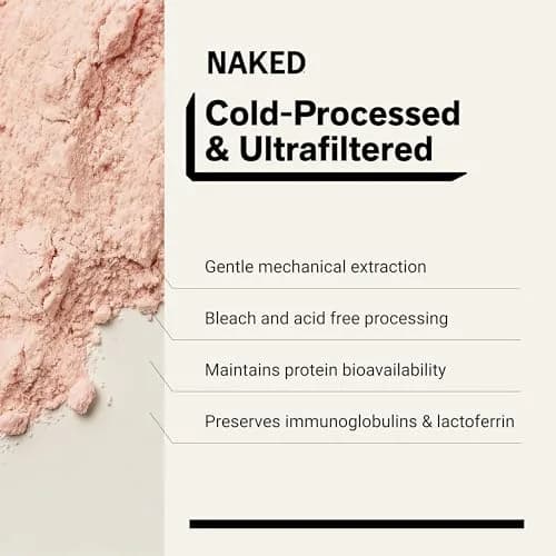 NAKED Strawberry Whey Protein Powder 907g (2 lb) | 25g Protein, 3 Ingredients, Grass Fed thumbnail 4