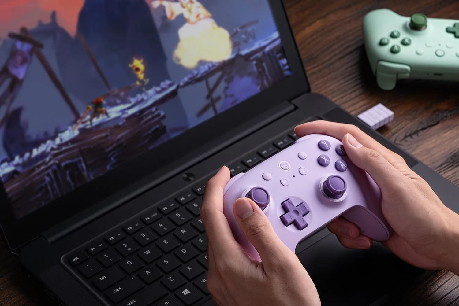 8Bitdo Ultimate 2C Wireless Controller for PC & Android, Hall Effect Joysticks & Triggers, 1000Hz Polling Rate, Remappable Bumpers (Purple) - view 3