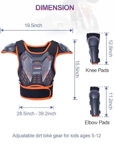StarknightMT Kids Dirt Bike Gear Youth Motocross Chest Protector Suit | Impact Protection for Ages 3-12 thumbnail 7