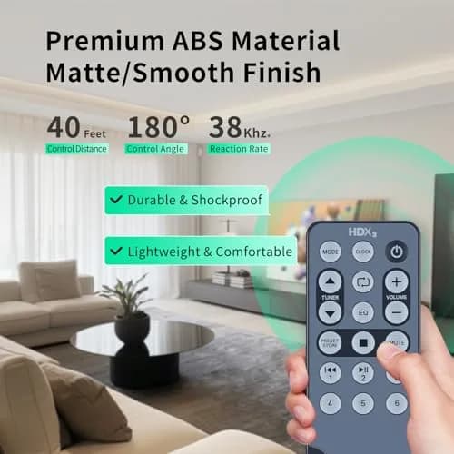 WDZP Universal Remote for Polk Audio Mini CD AM/FM HD Radio Soundbar | No Programming, 12m Infrared Range thumbnail 5