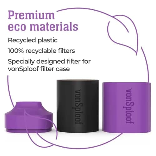 vonSploof Personal Air Filter with HEPA & Carbon Filter, Purple Case + 1 Recyclable Filter, 160g (5.6oz) | Traps Smoke & Odor thumbnail 3