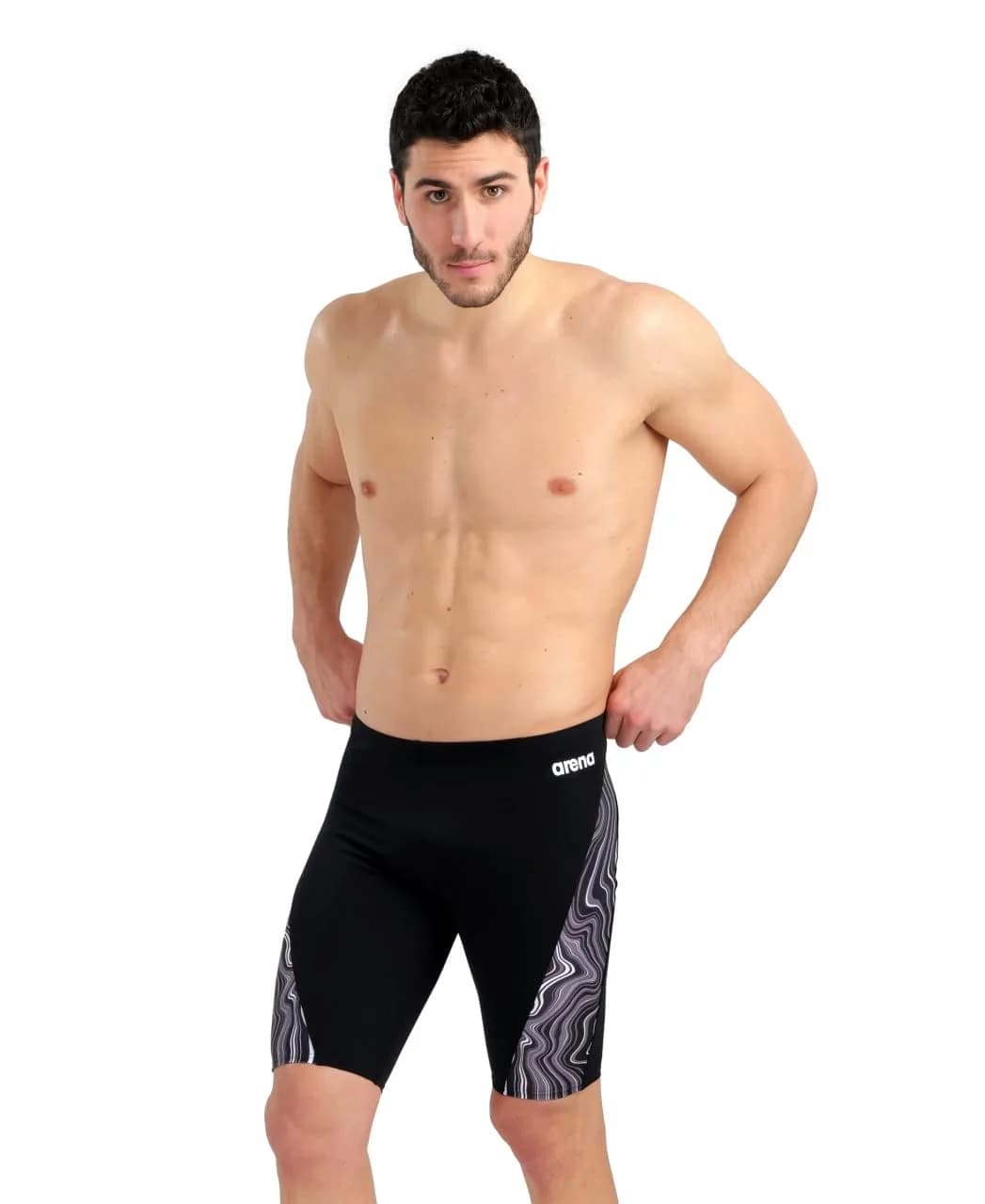ARENA Performance Men's Marbled Swim Jammer MaxLife Athletic Knee-Length 17.7in | Chlorine-Resistant, Eco-Friendly - main product image
