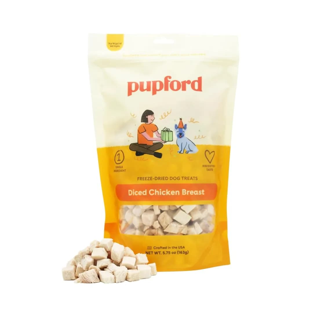 Pupford Freeze Dried Chicken Breast Treats for Dogs & Puppies (3 oz) | Healthy, Natural, Single Ingredient Dog Treats