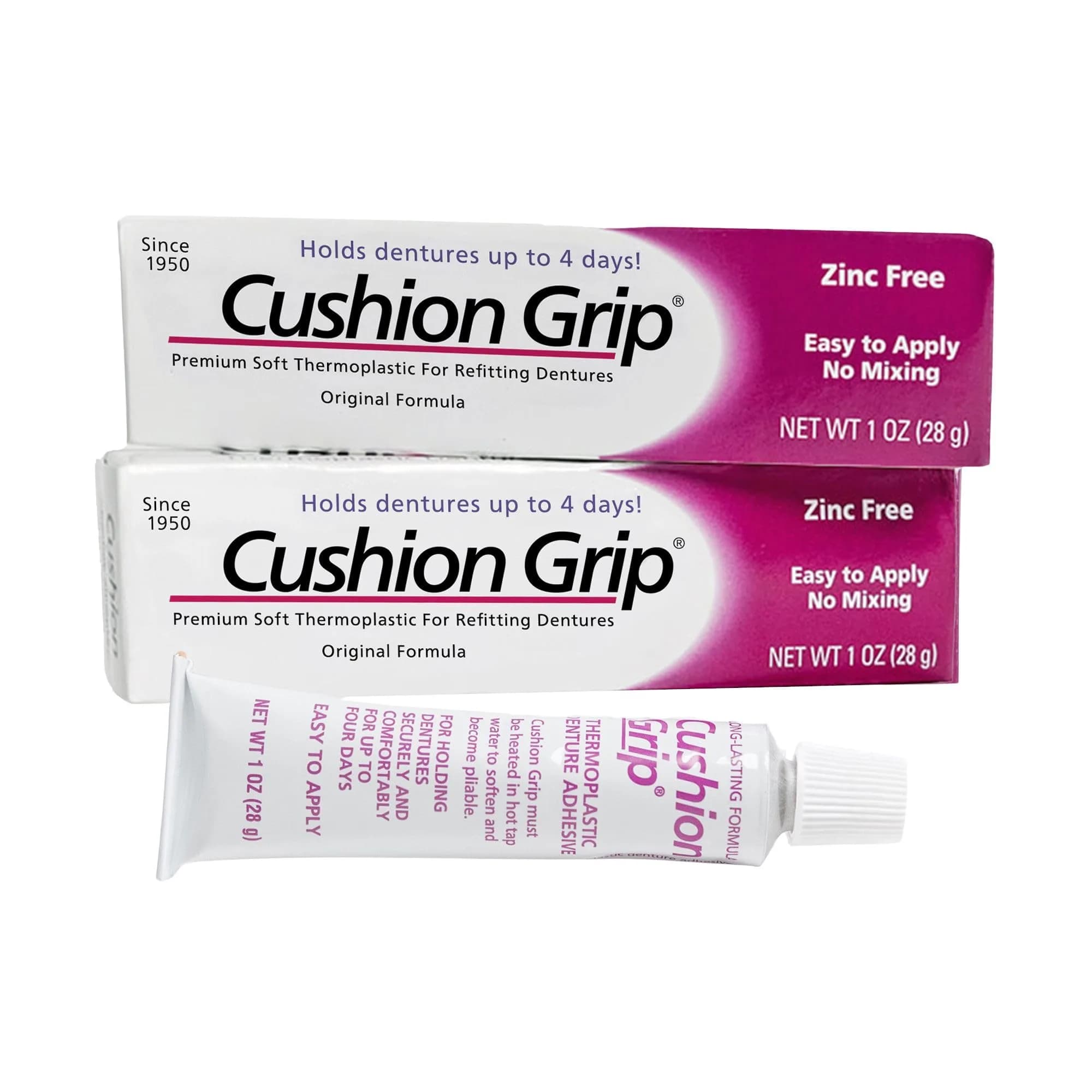 Cushion Grip Thermoplastic Denture Adhesive 2 oz (56.7 g) | Refits & Tightens Dentures for 4-Day Hold - main product image