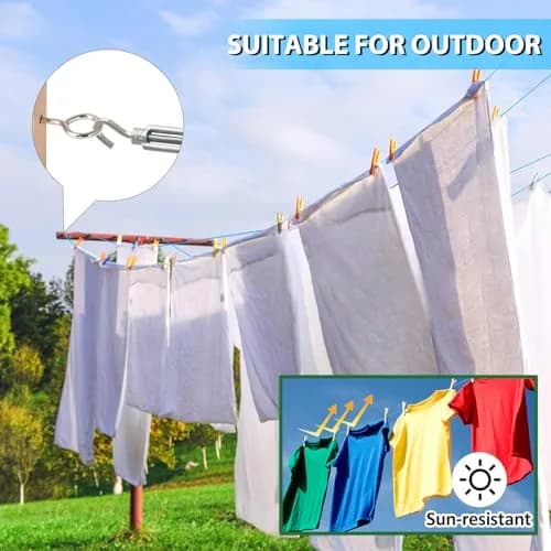 hannger 1/8" Clothesline Wire Kit, 100 ft PVC Coated Galvanized Steel Cable | Heavy Duty Outdoor Support thumbnail 6