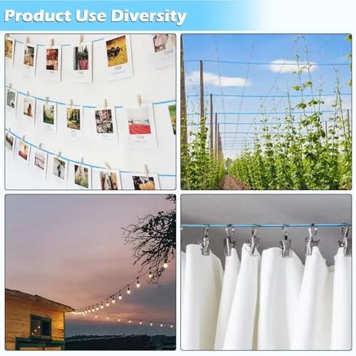 hannger 1/8" Clothesline Wire Kit, 100 ft PVC Coated Galvanized Steel Cable | Heavy Duty Outdoor Support thumbnail 7