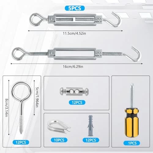 hannger 1/8" Clothesline Wire Kit, 100 ft PVC Coated Galvanized Steel Cable | Heavy Duty Outdoor Support thumbnail 2