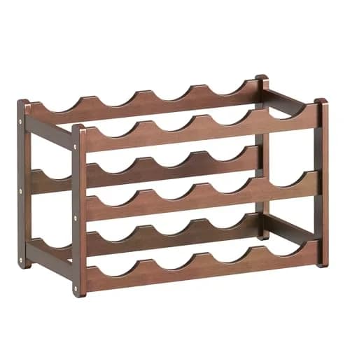 CAMOAT Bamboo Wine Rack Countertop & Floor Storage | 12 Bottle Capacity, Durable & Stylish thumbnail 8