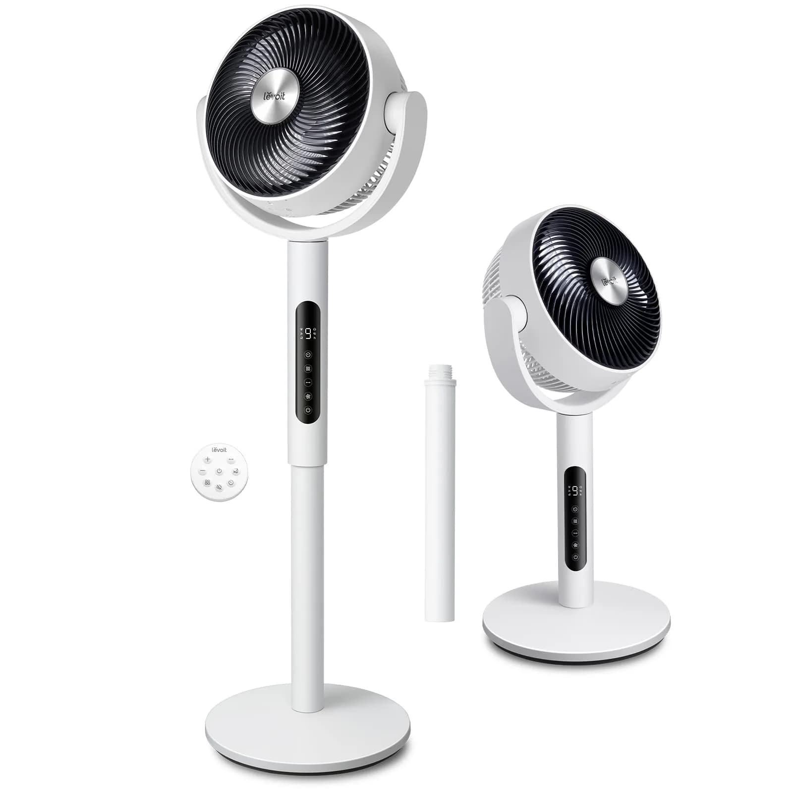 Levoit Pedestal Air Circulator Fan 43.7 x 12.5 x 14.5 in | 908 CFM, 22 ft/s, Quiet Sleep Mode — Modern