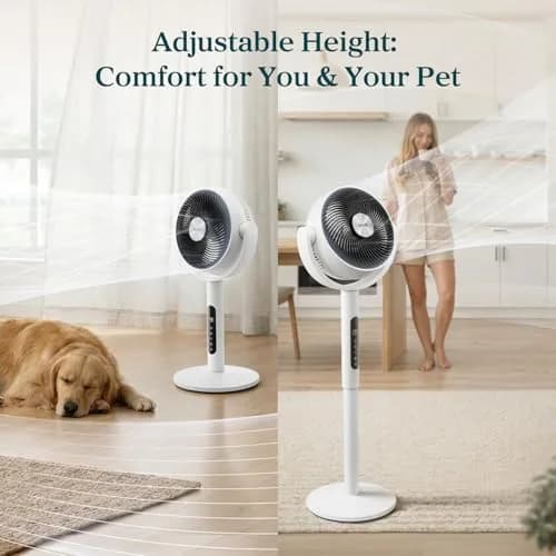 Levoit Pedestal Air Circulator Fan 43.7 x 12.5 x 14.5 in | 908 CFM, 22 ft/s, Quiet Sleep Mode thumbnail 4