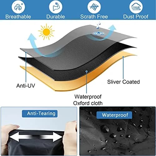 Rilime Folding Exercise Bike Cover, Waterproof, 28"L x 16"W x 46"H | Keeps Equipment Dry & Clean thumbnail 7