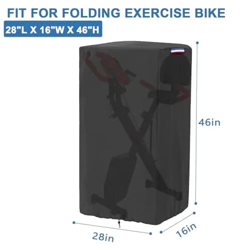 Rilime Folding Exercise Bike Cover, Waterproof, 28"L x 16"W x 46"H | Keeps Equipment Dry & Clean thumbnail 2