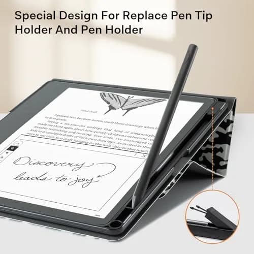 CoBak Stand Case for Kindle Scribe 10.2 Inch (25.9 cm) | Premium Folio Leather Cover with Pen Holder, Auto Sleep/Wake thumbnail 3