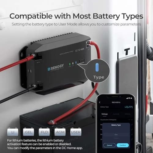 Renogy 40A DC-DC Battery Charger 12V Multi-Stage | Lithium/AGM/Gel Safe & Smart (70-120 chars) thumbnail 5