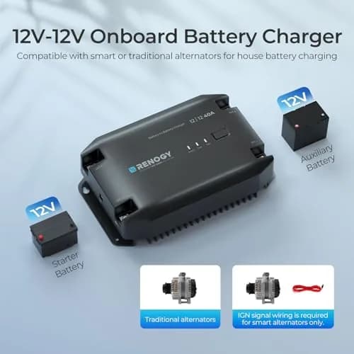 Renogy 40A DC-DC Battery Charger 12V Multi-Stage | Lithium/AGM/Gel Safe & Smart (70-120 chars) thumbnail 2