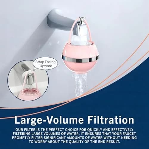 Beati Faucet Bath Filter for Tub - Pink Water Softener for Lead, Chlorine & Fluoride | Skin & Hair Condition thumbnail 5