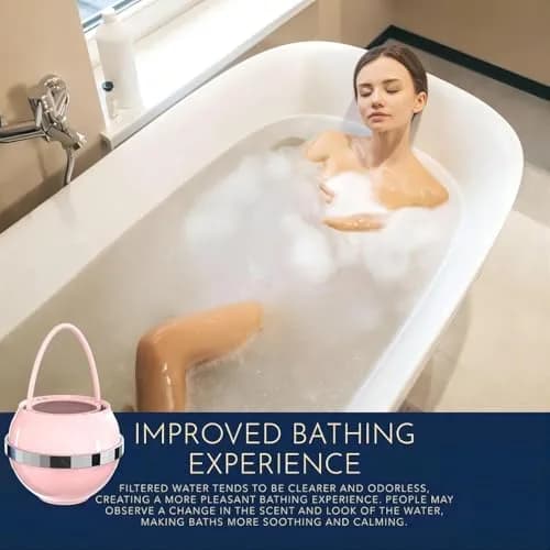 Beati Faucet Bath Filter for Tub - Pink Water Softener for Lead, Chlorine & Fluoride | Skin & Hair Condition thumbnail 2