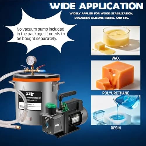 PB Motor Tech 3 Gallon Vacuum Chamber with Tempered Glass Lid | High-Strength Stainless Steel, Precise Gauge, Versatile Use thumbnail 6