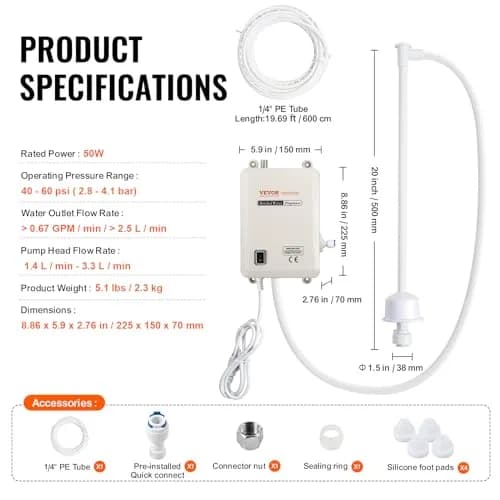 VEVOR Bottled Water Dispenser Pump System 5 Gallon | Automatic Electric Water Pump for Household Use thumbnail 7